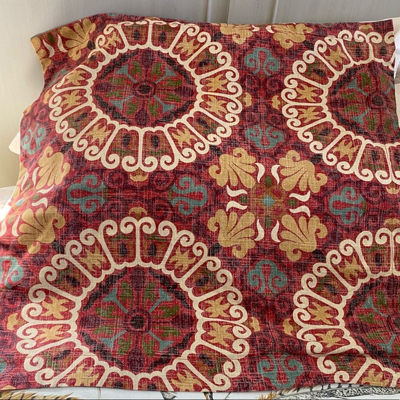 Pottery Barn Euro Sham Medallion Print Rust-Red, Tan, Gold Pillow Cover - Picture 1 of 11